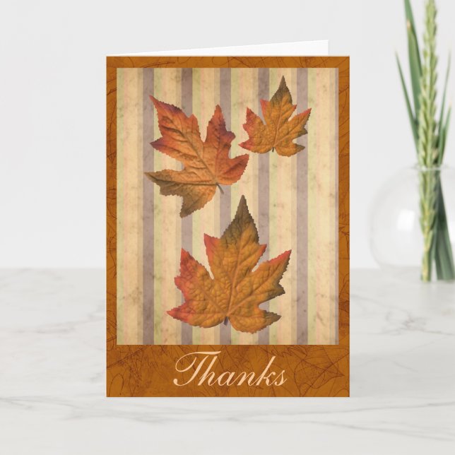 "Danke"-Karte mit Herbstlauben Dankeskarte (Vorderseite)