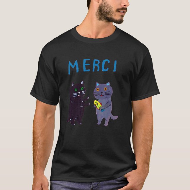 Danke Katze Lustig T-Shirt (Vorderseite)