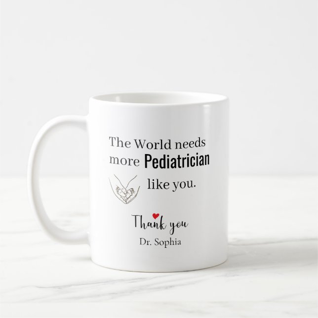 Danke Kinderarzt Benutzerdefinierter Name Kaffeetasse (Links)