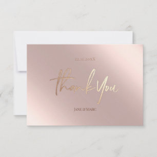 Danke Klein Karten Faux Folie Roségold Rosa