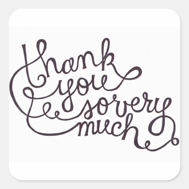 Danke, kleine Quadrat-Aufkleber Quadratischer Aufkleber (Vorderseite)