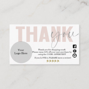 Danke, kleine Unternehmen, Packungsbeilage Visitenkarte