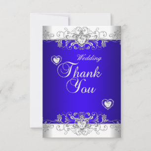 Danke Königlich blau Hochzeit Weiß Diamant Herzen