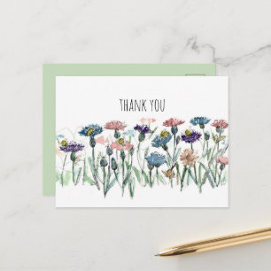 Danke Kornblumen Honigbienen Gartenblume Postkarte