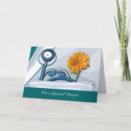 Danke, Krankenschwester. Stethoscope und Daisy Car Dankeskarte