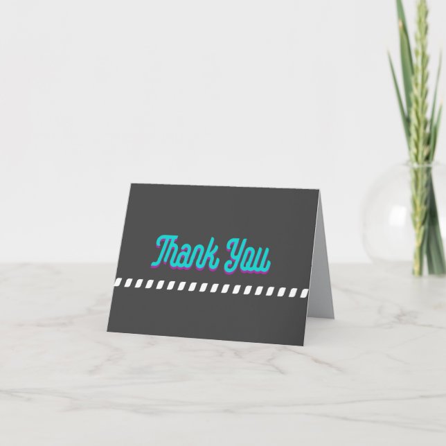 Danke kühl modern Aquamarin über Charcoal Gray (Vorderseite)