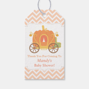 Danke Kürbis-Kutsche Baby Shower Geschenkanhänger