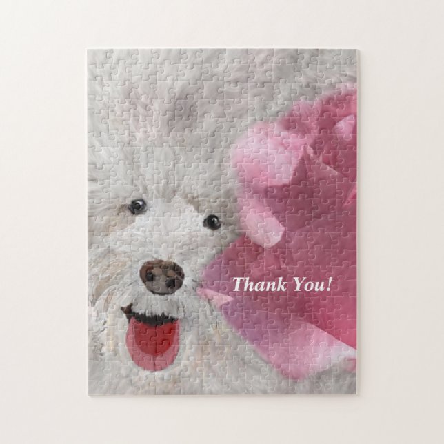 Danke Labradoodle und Rose  Puzzle (Vertikal)