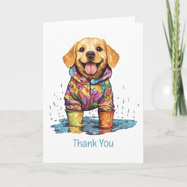 Danke Labrador Retriever Regenpfütze (Vorderseite)