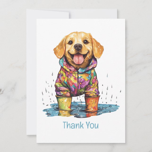 Danke Labrador Retriever Regenpfütze (Vorderseite)