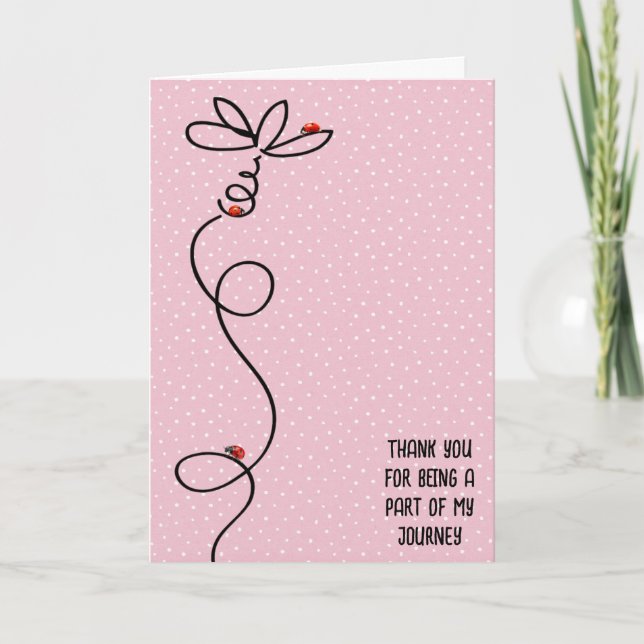 Danke Ladybugs auf Daisy Doodle Karte (Vorderseite)