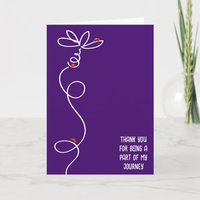 Danke Ladybugs auf Doodle Daisy Karte (Vorderseite)