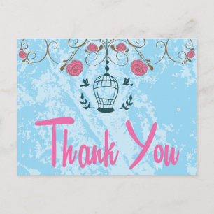 Danke Land Lace Braun und Weiß Rustikal Postkarte