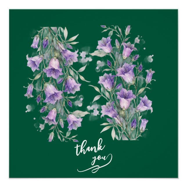 Danke Lavendel Glänzendes Poster (Vorderseite)