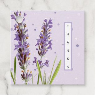Danke Lavendelblüte Dunkle Polka Punkte Geschenkanhänger