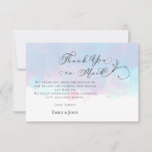 Danke Leaf Script Foto Pastel Watercolor Wedding