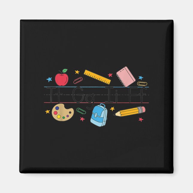 Danke-Lehrer-Alphabet Kindergarten-Lehrer-Schätzun Magnet (Vorne)