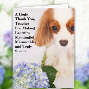 Danke Lehrer Cavalier King Charles Karte