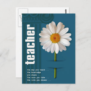 Danke, Lehrer. Daisy Design Postcard Postkarte