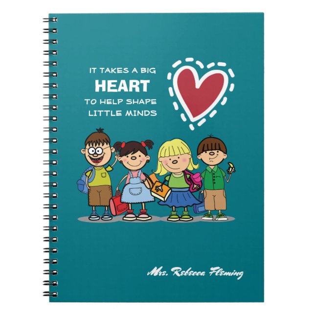 Danke, Lehrer. Individuelle Name-Geschenk Notizblock (Vorderseite)