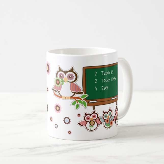 Danke, Lehrer. Niedliches Owls-Geschenk Tasse (VorderseiteRechts)