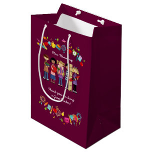 Danke, Lehrer. Personalisierte Geschenk-Taschen Mittlere Geschenktüte