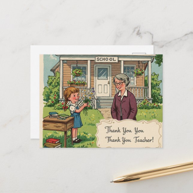 "Danke, Lehrer!" Postkarte (Vorderseite/Rückseite Beispiel)