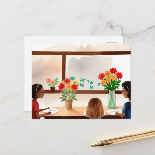 "Danke, Lehrer!" Postkarte (Vorderseite/Rückseite Beispiel)