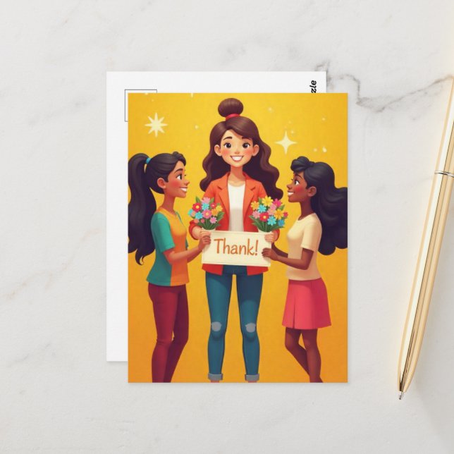 "Danke, Lehrer!" Postkarte (Vorderseite/Rückseite Beispiel)