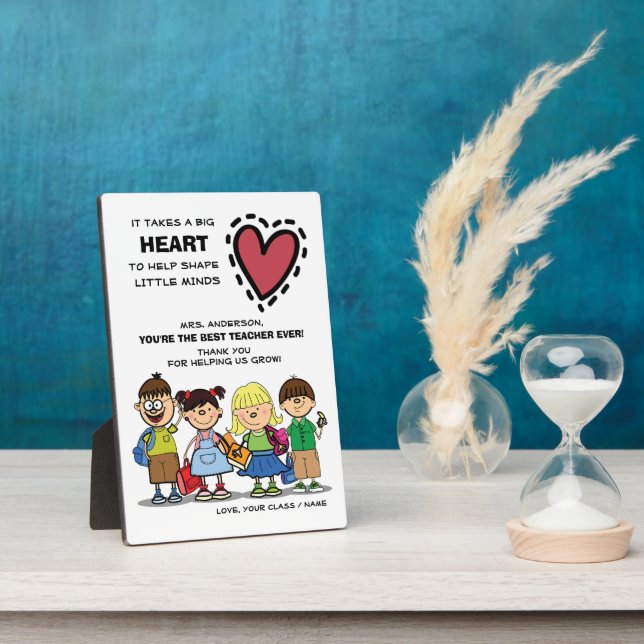 Danke, Lehrer. Schulkids & Quote Plaque Fotoplatte (Seite)