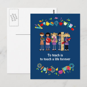 Danke, Lehrer. Schulkinder und Kostenvoranschlag Postkarte