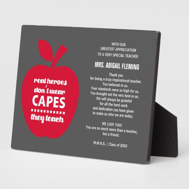 Danke, Lehrer. Teuringgeschenk Fotoplatte (Seite)