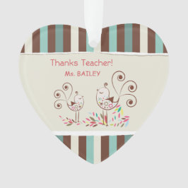 Danke Lehrer, Whimsical Bird Strip Ornament