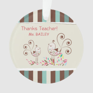 Danke Lehrer, Whimsical Bird Strip Ornament