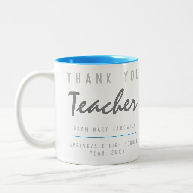 Danke, Lehrer Zweifarbige Tasse (Links)
