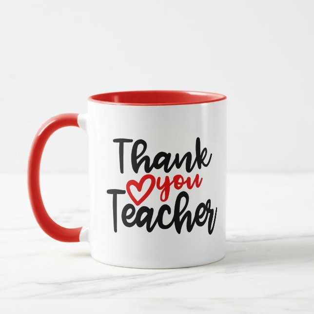Danke Lehrerarbeits-Tasse Tasse (Links)