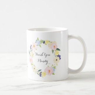 Danke Lehrerblumenwreath-Kaffee-Tasse Tasse