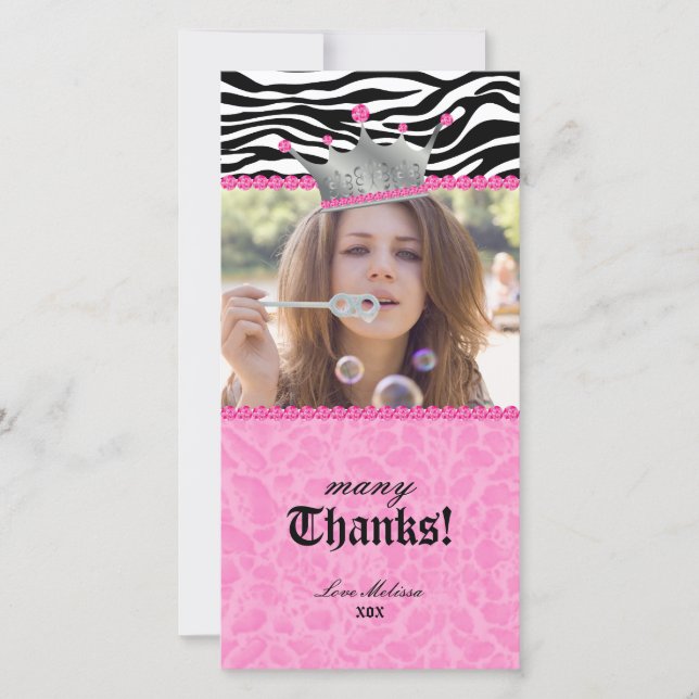 Danke Leopard Zebra Spitze-Kronenjuwel-Bonbon 16 (Vorderseite)