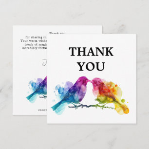 🌈Danke LGBTQ+ Regenbogen-Liebesvögel Dankeskarte