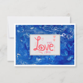 Danke Liebe Flat Card 3.5" x 5" - Blau