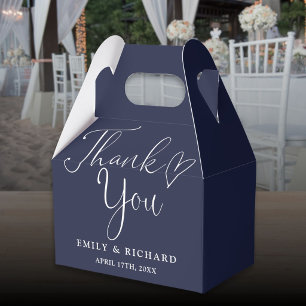 Danke, Liebe Herz Navy Blau Hochzeit Geschenkschachtel