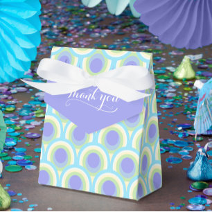 Danke lila grün-blaue Geschenkboxen der Pfauovale Geschenkschachtel