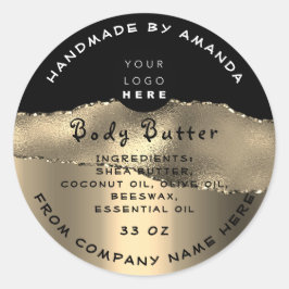 Danke Logo handmade cosmetic Gold Body Butter Runder Aufkleber