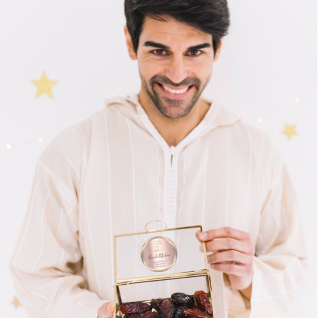 Danke Logo Kitchen Cooking Koch Rose Gold Elegant Runder Aufkleber (Thank Logo Kitchen Cooking Chef Rose Gold Elegant Classic Round Sticker)