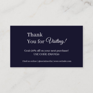 Danke-Logo   Navy Blau Moderne Minimalistische Rabattkarte