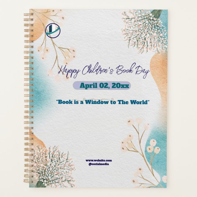 Danke & Logo & Text personalisieren Planner Planer (Vorderseite)