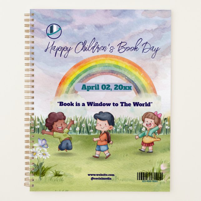 Danke & Logo & Text personalisieren Planner Planer (Vorderseite)