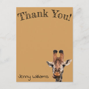 Danke, lustige Giraffe, braun Postkarte