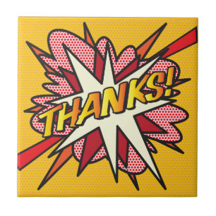 DANKE Lustiger Retro-Comic-Book-Pop-Art Fliese