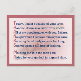 Danke, Ma (akrostisch) Postkarte